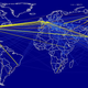 Embodied carbon movements caused by international travel, with arrows pointing in the direction of carbon flow.